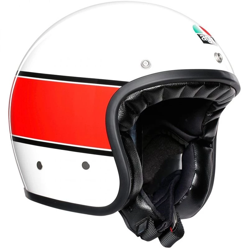 AGV X70 Mino 73 Open Face Helmet (White|Red) 2 AGV X70 Mino 73 Open Face Helmet (White|Red) - Image 2