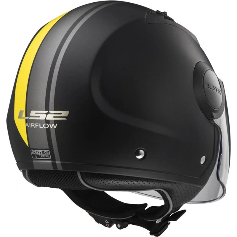 LS2 OF562 Airflow Metropolis Helmet (Matt Black|Hi-Vis Yellow) 2 LS2 OF562 Airflow Metropolis Helmet (Matt Black|Hi-Vis Yellow) - Image 2