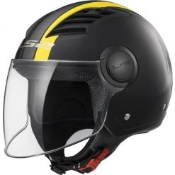 LS2 OF562 Airflow Metropolis Helmet (Matt Black|Hi-Vis Yellow)