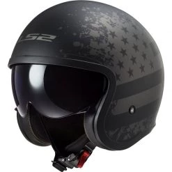LS2 OF599 Spitfire Black Flag Open Face Helmet (Matt Black)