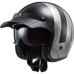 LS2 OF601 Bob Lines Open Face Helmet (Black|Silver) -Helmets Open Face Sales 29723 3