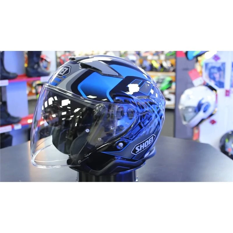 Shoei J-Cruise 2 Aglero TC2 Open Faced Helmet (Grey|Blue) 2 Shoei J-Cruise 2 Aglero TC2 Open Faced Helmet (Grey|Blue) - Image 2