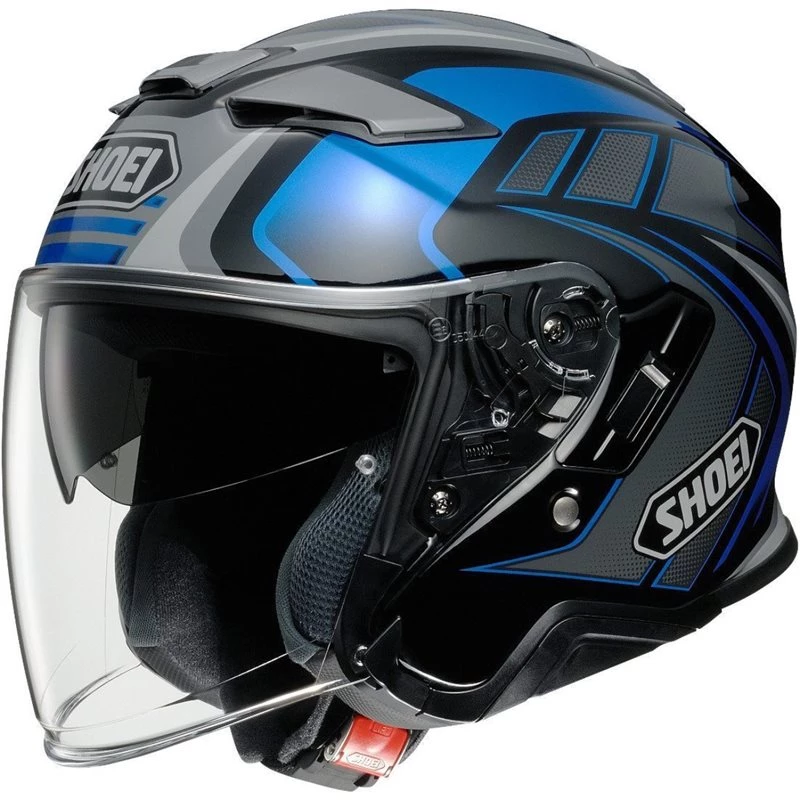 Shoei J-Cruise 2 Aglero TC2 Open Faced Helmet (Grey|Blue) 1 Shoei J-Cruise 2 Aglero TC2 Open Faced Helmet (Grey|Blue)