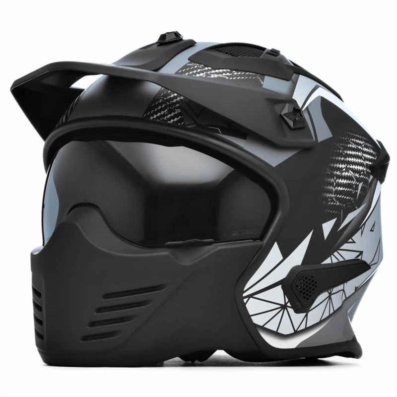 Spada Storm Open Face Helmet (Matt Black/Grey/Silver) 1 Spada Storm Open Face Helmet (Matt Black/Grey/Silver)