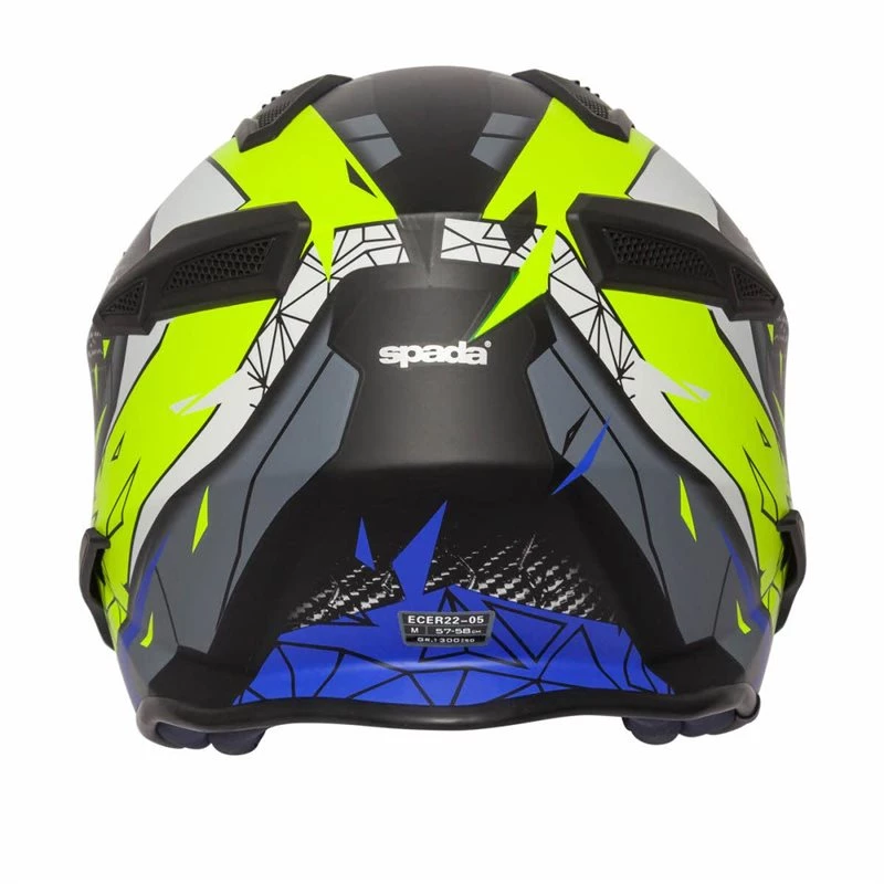 Spada Storm Open Face Helmet (Matt Black/Blue/Flo Yellow) 4 Spada Storm Open Face Helmet (Matt Black/Blue/Flo Yellow) - Image 4