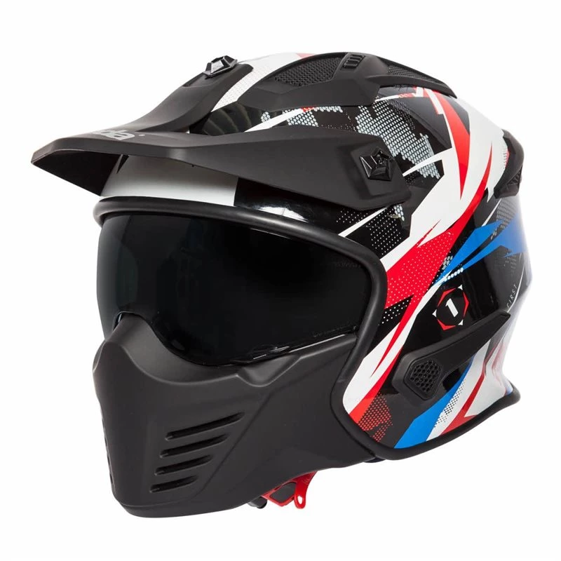 Spada Storm Open Face Helmet (White/Red/Blue) 1 Spada Storm Open Face Helmet (White/Red/Blue)