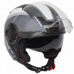 Spada Lycan Strobe Open Face Helmet (Matt Black/White)