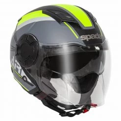 Spada Lycan Strobe Open Face Helmet (Matt Black/Yellow)