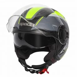 Spada Lycan Strobe Open Face Helmet (Matt Black/Yellow) -Helmets Open Face Sales 30742 6