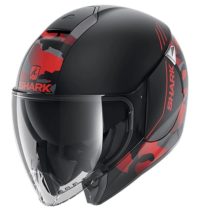 Shark Citycruiser Genom Open Face Helmet (Matt Black/Red) 1 Shark Citycruiser Genom Open Face Helmet (Matt Black/Red)