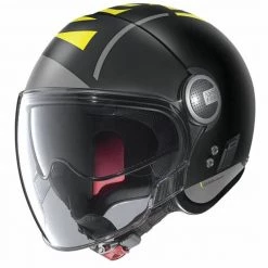 Nolan N21 Visor Avant-Garde Open Face Helmet (Flat Black/Yellow)