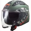 LS2 OF600 Copter Crispy Open Face Helmet (Military Green|Orange)