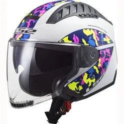 LS2 OF600 Copter Crispy Open Face Helmet (White|Hi Vis Yellow)