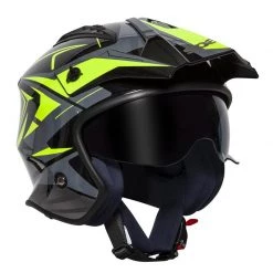 Spada Rock Stream Open Face Helmet (Black/Flo/Grey)